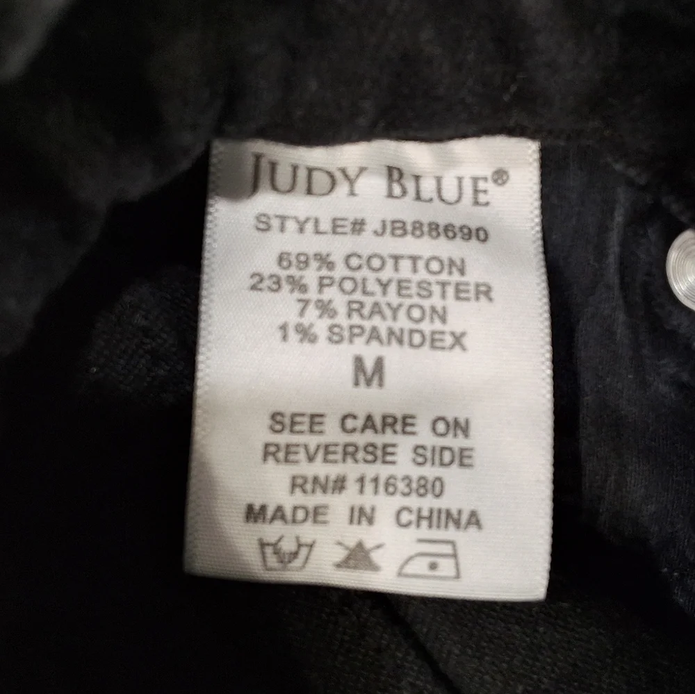 Judy Blue~Women Zoey Tummy Control Flare Denim Overalls~Black Bibs~Western~MED - Picture 7 of 11